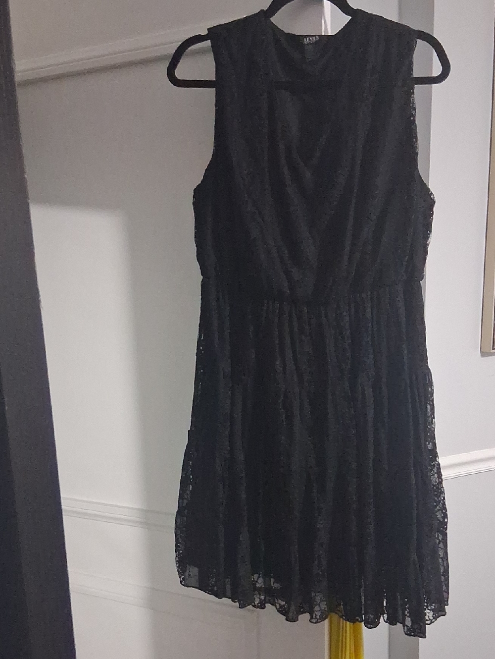 Fever Black Lace Overlay Dress